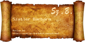 Szatler Barbara névjegykártya